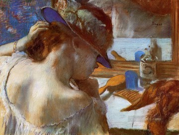  Edgar Pintura al %C3%B3leo - En el espejo el bailarín del ballet Impresionismo Edgar Degas